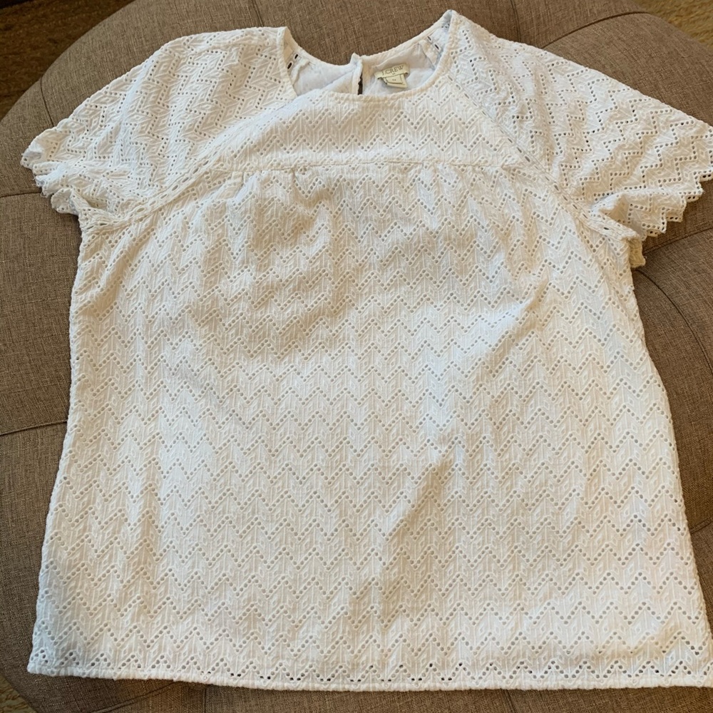 Jcrew factory white eyelet top
